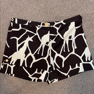 Tory Burch Giraffe Shorts-Dark Brown